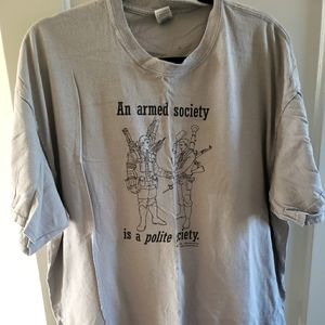 An Armed Society Robert Heinlien Shirt. Size 2XL.